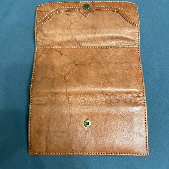 FRYE Melissa Antique Leather Series Card Holder Trifold Long Wallet Zip/Snap - Picture 4 of 17